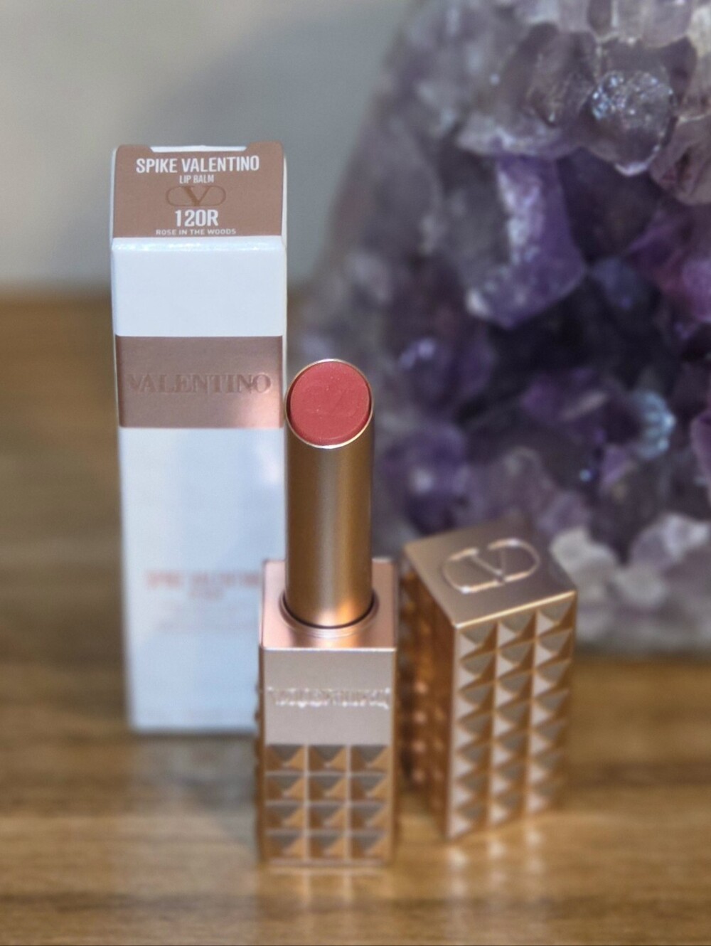 Valentino Spike Lip Balm In Shade Rose In The Woods